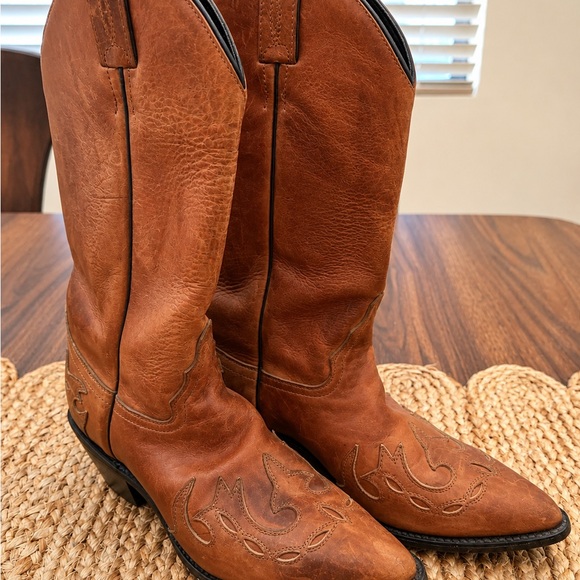Justin Boots Shoes - Women’s Brown Leather Western Cowboy Boots